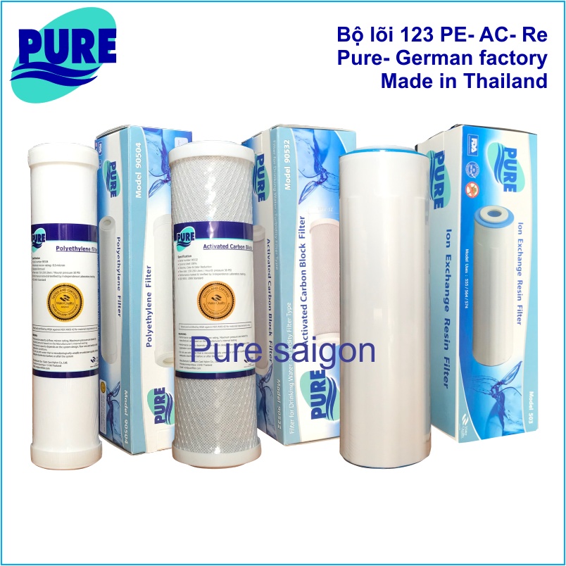 Bộ lõi lọc PE- AC- Re nhập khẩu chính hãng PURE Thái Lan