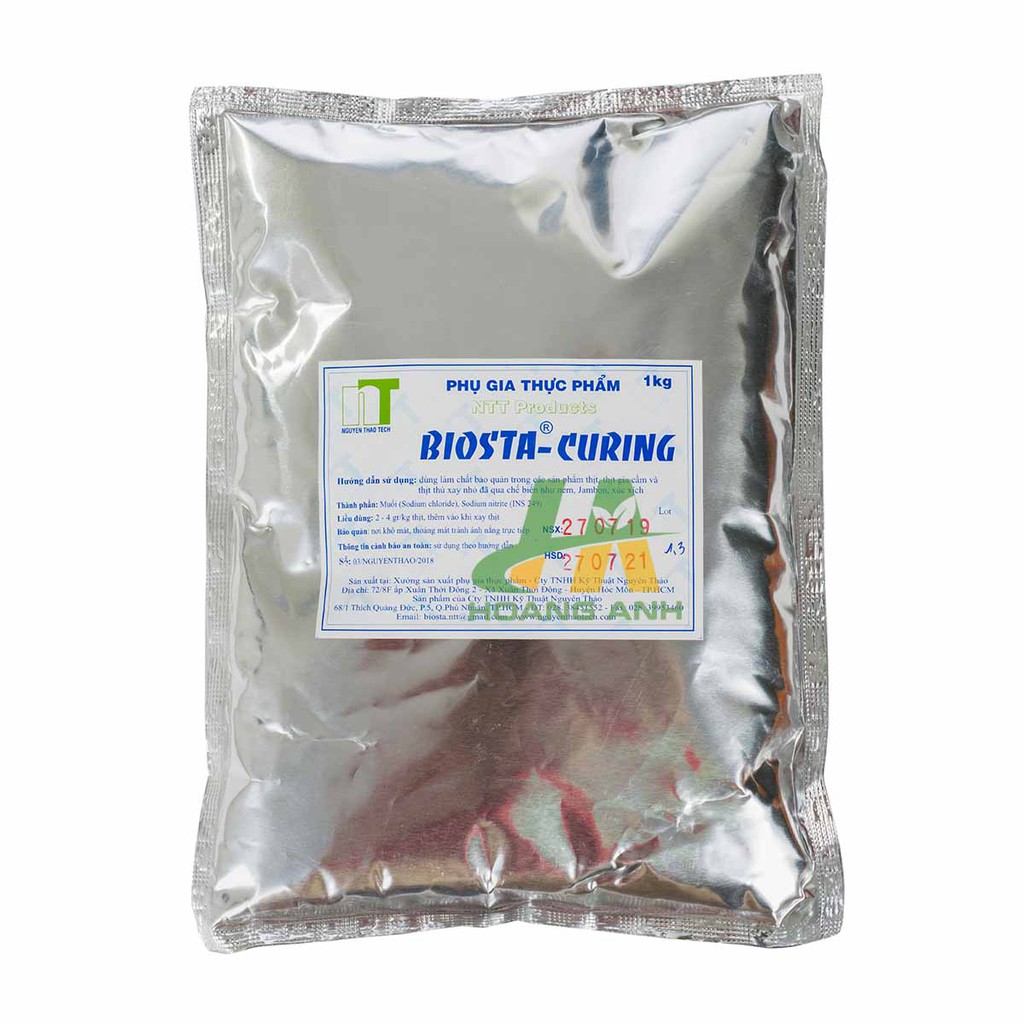 Muối đỏ BIOSTA CURING Nguyên Thảo - Tạo màu đỏ hồng cho xúc xích, lạp xưởng, thịt hun khói, jambon, pate, Doner Kebab