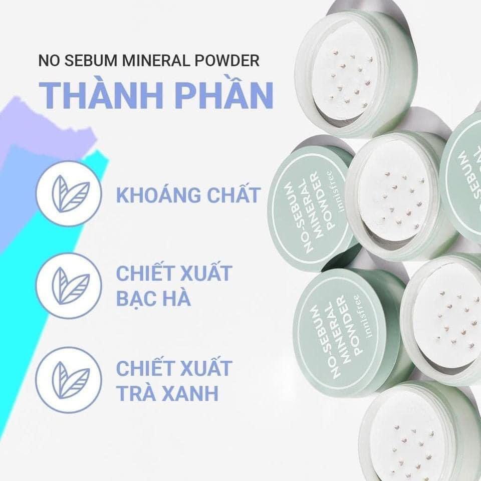 Phấn Phủ Kiềm Dầu Dạng Bột Khoáng Innisfree No Sebum Mineral Powder 5g chính hãng