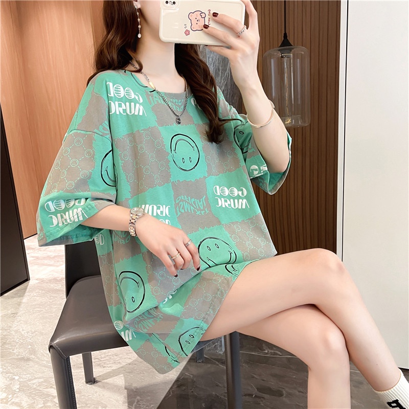 NRVP Áo thun tay ngắn cổ tròn thời trang mùa hè phong cách Hàn Quốc