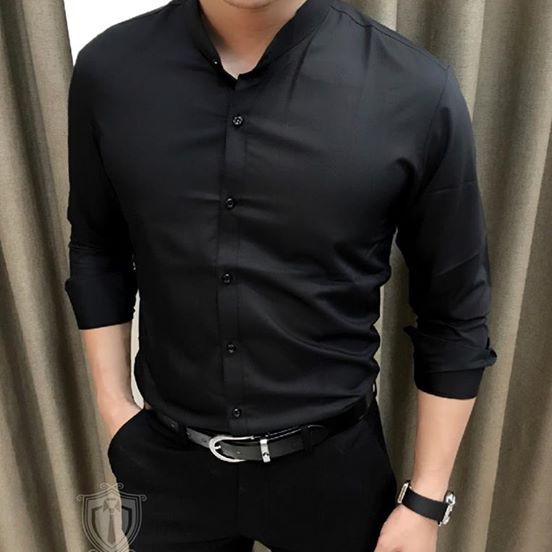 Sơ mi nam Cổ Tàu Lụa Thái loại tốt không nhăn, Sơ mi nam Ngắn tay trơn giá rẻ | BigBuy360 - bigbuy360.vn