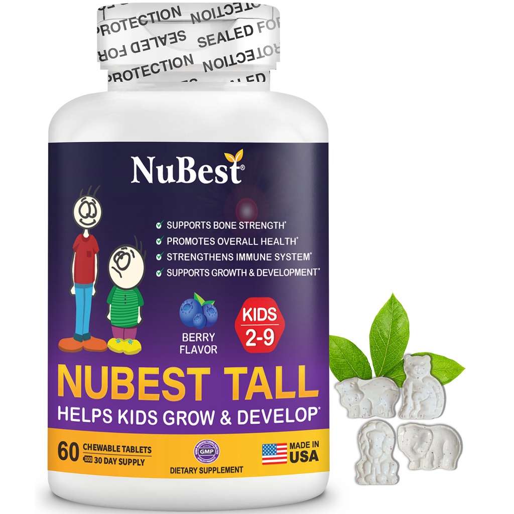 Viên nhai hỗ trợ tăng chiều cao cho trẻ Nubest Tall hộp 60 viên