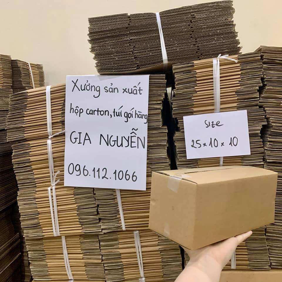 Combo 20 hộp carton 25x10x10 dùng gói gửi hàng hóa - bao bì Gia Nguyễn