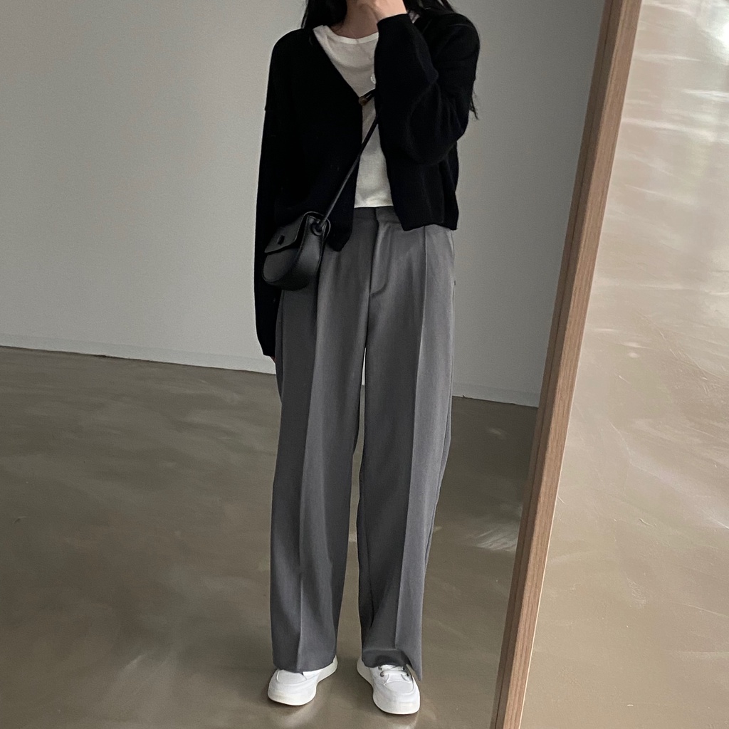 Áo Khoác Cardigan Dệt Kim Dày Một Nút Màu Trơn Ấm Áp Thời Trang Thu Đông 55702