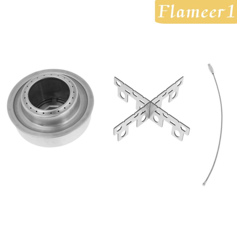 Set Bếp Cồn Mini Bằng Thép Không Gỉ & Giá Đỡ Bếp Cồn 1]