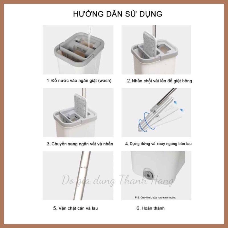 Chổi lau nhà 360 độ freeship cây lau nha 2 ngăn tự vắt tự động vinamop có xô chứa VNM19 thông minh vnm19 VINAMOP chuẩn