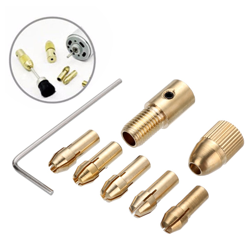 8 Đầu Kẹp Mũi Khoan Mạ Vàng 0.5-3mm