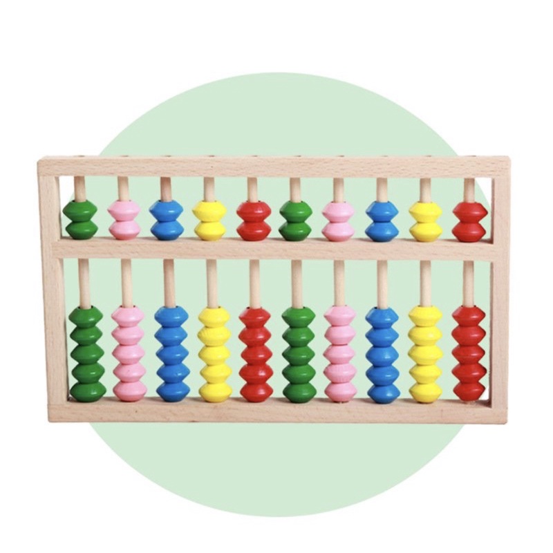 Bảng tính gảy hạt, bàn tính Soroban 10 cột bằng gỗ cao cấp cho bé