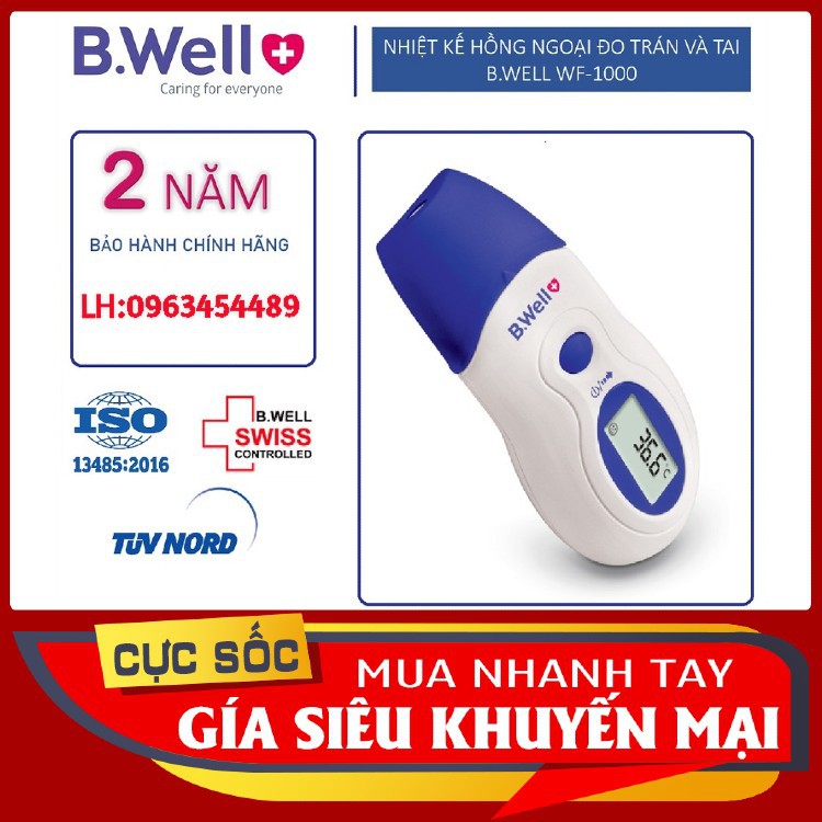 [Hàng THỤY SỸ] - NHIỆT KẾ HỒNG NGOẠI CHO BÉ B.WELL SWISS WF-1000 [100% CHÍNH HÃNG] - BẢO HÀNH 2 NĂM - 1 ĐỔI 1