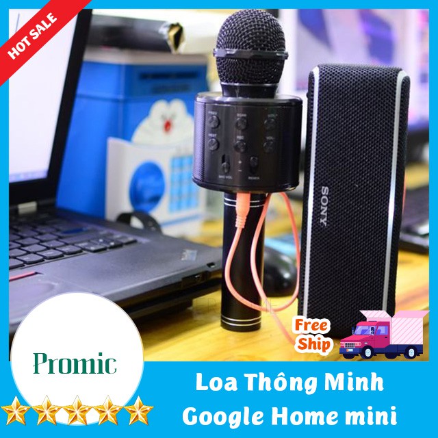 Mic Hát Karaoke Kiêm Loa Bluetooth Có thể hát qua Tv, Điện Thoại , Máy Tính kết nối ra loa thùng model 2021 Loại Xịn 858