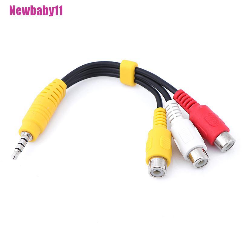 1 Giắc Cắm Âm Thanh 3.5mm mini aux male Sang 3 RCA female