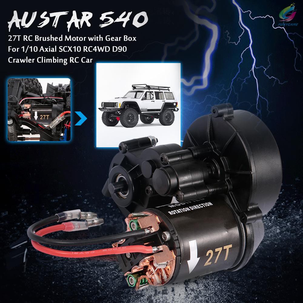 AUSTAR 540 27T RC Brushed Motor with Gear Box for 1/10 Axial SCX10 RC4WD D90 Crawler Climbing RC Car