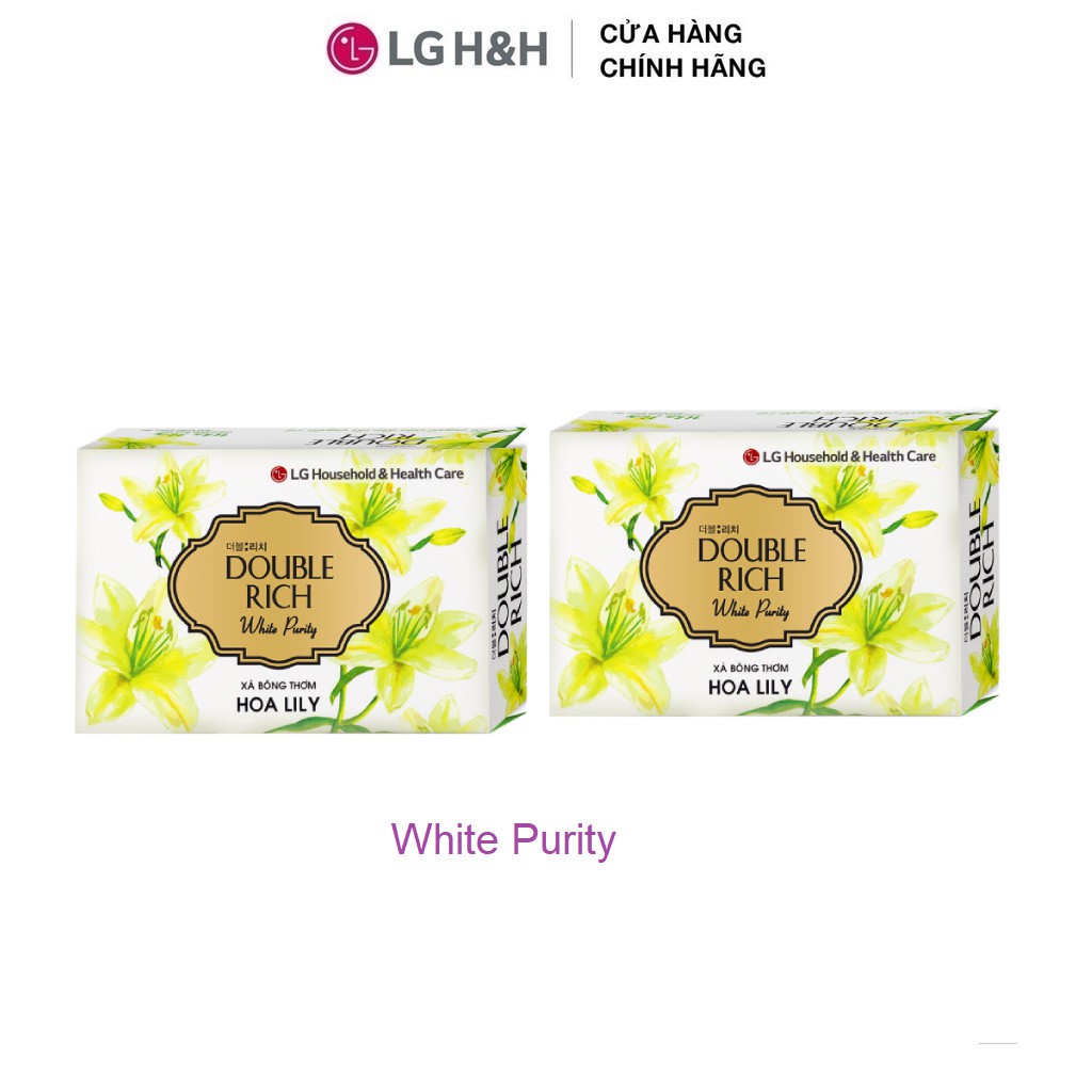 Bộ 2 xà phòng thơm Double Rich Lily White Purity Soap 90g/xà phòng