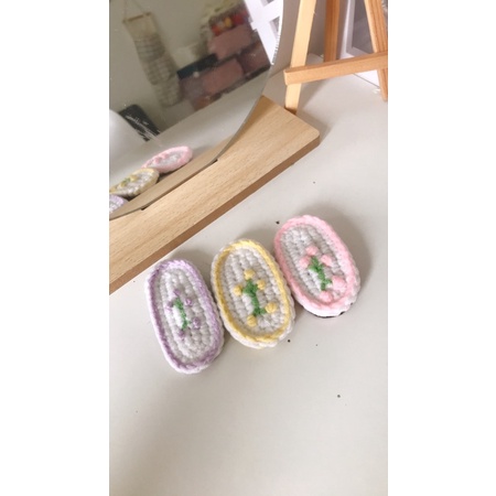 Kẹp tóc len handmade
