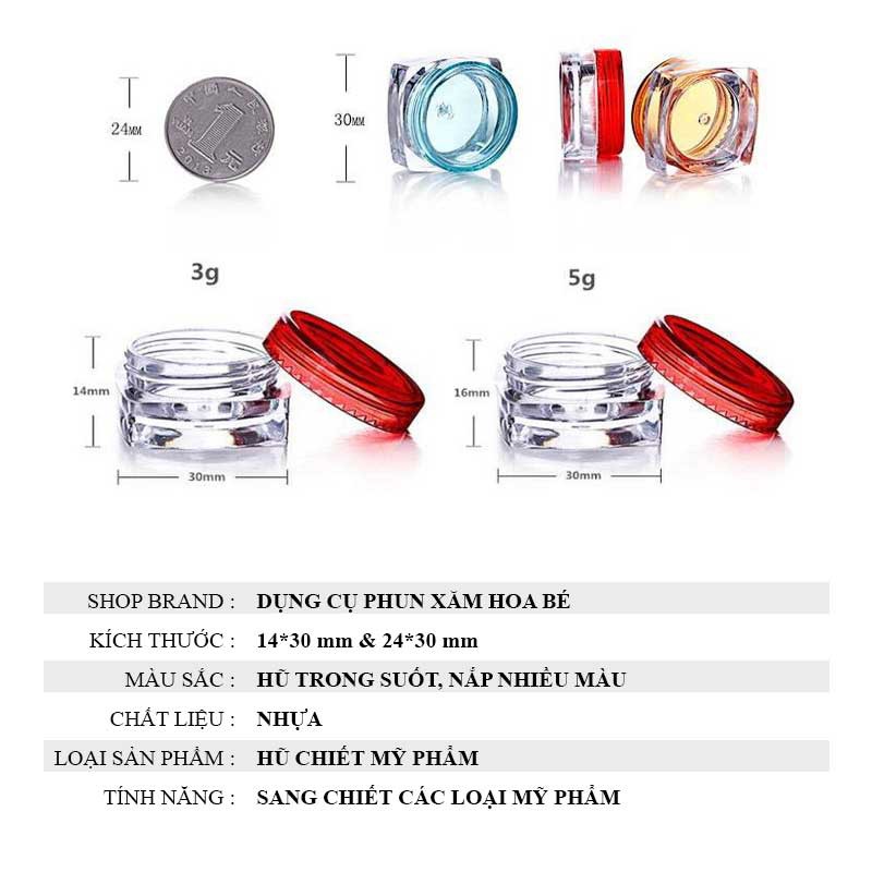 Hũ Chiết Mỹ Phẩm, Lọ Chiết Mỹ Phẩm 3G 5G Tiện Lợi - DCPX HOA BÉ