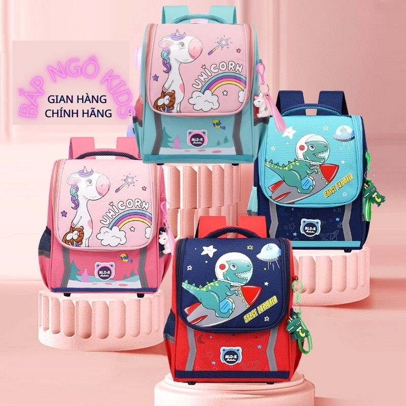 Balo học sinh tiểu học, cặp chống gù cho bé từ lớp 1 đến lớp 3 chất liệu cao cấp Bắp Ngô Kids