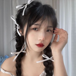 Kẹp tóc nơ mảnh trắng