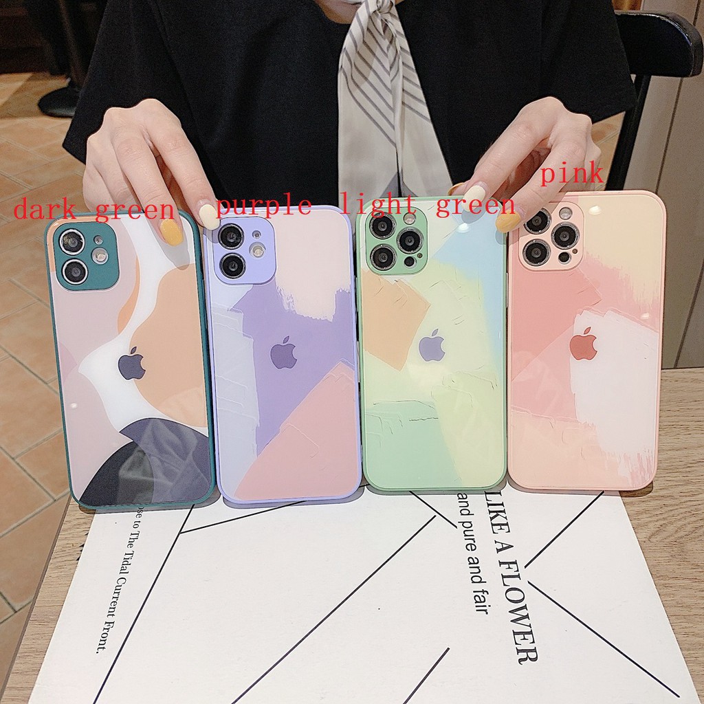 Hot sell Moranti colors Liquid glass phone cases for Iphone 12 pro max 11 pro max xs max xr x 7 8 plus Beautiful Morandi color phone covers