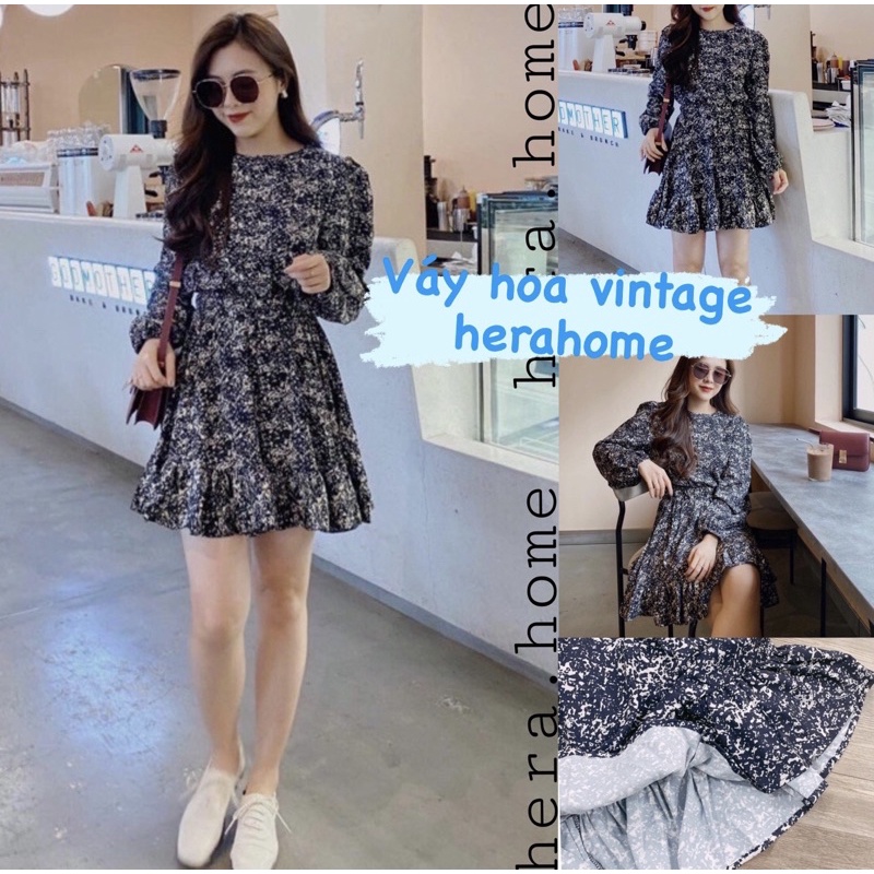 VÁY HOA NHÍ DÁNG XOÈ VINTAGE PHỐI ĐUÔI CÁ 🦋