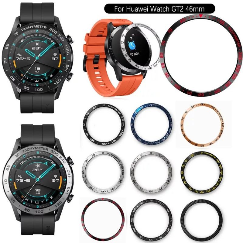 Khung viền bezel  + kính cường lực 2D cho Huawei GT2 46mm