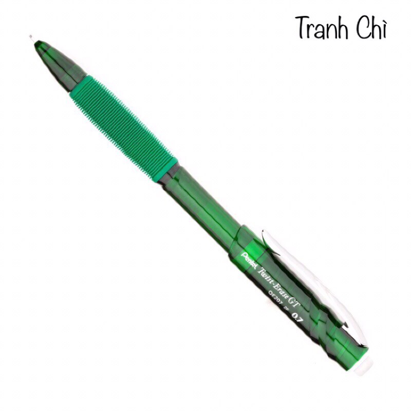 Bút chì kim bấm Pentel Twist Erase GT 0.7mm QE207 Nhật Bản gôm vặn cực dài, viết chì kim bấm