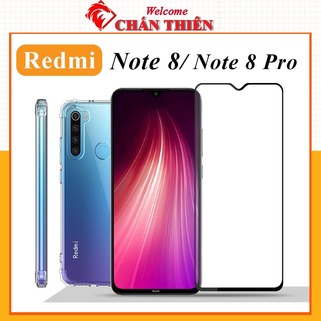 Kính cường lực Redmi Note 8 Note 8 Pro full màn 9D trong suốt tặng kèm khăn lau màn hình [FM]