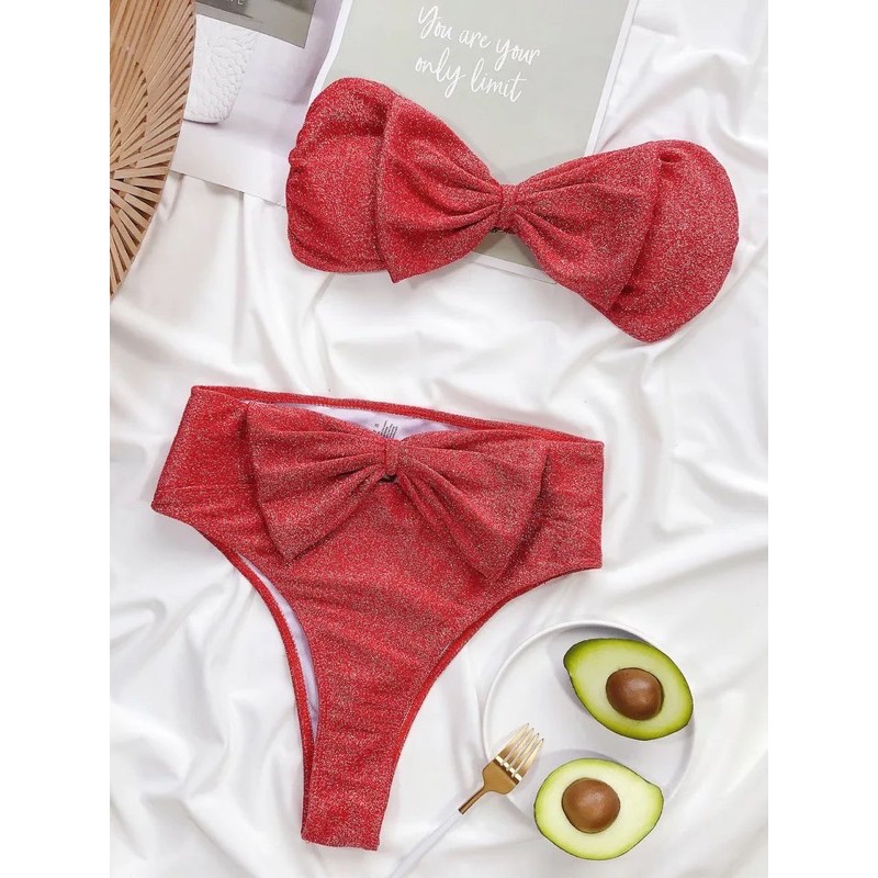 (Có Sẵn) Set 2 Mảnh Nơ Nhũ | Bikini Đi Biển Màu Sắc Sặc Sỡ Bắt Mắt | Chất Liệu Cao Cấp | BigBuy360 - bigbuy360.vn