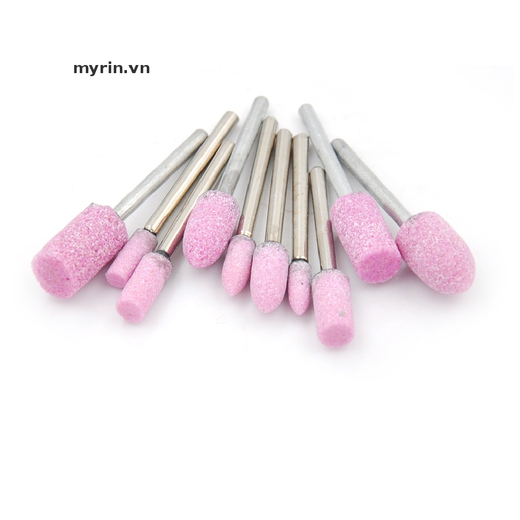 Set 10 Đầu Mài Dạng Xoay Màu Hồng Chất Lượng Cao