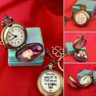 ĐỒNG HỒ QUẢ QUÝT in theo yêu cầu 2 mặt tặng kèm hộp