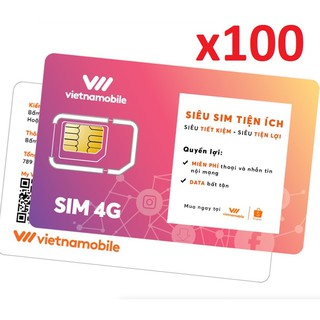 Combo 100 Ktted Siêu Sim Tiện Ích Miễn phí Data Gọi & SMS nội mạng-Vietnamobile Official