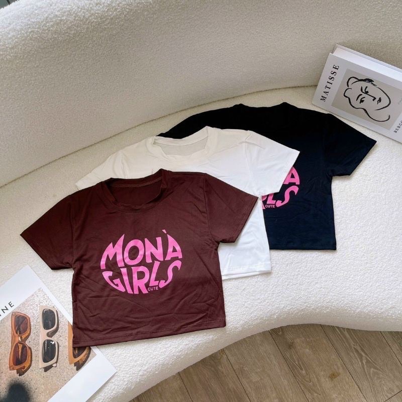ÁO CROPTOP MONÀ GIRL ÔM BODY THUN LỤA MÁT LẠNH TAY NGẮN CHIZISHOP CZ009