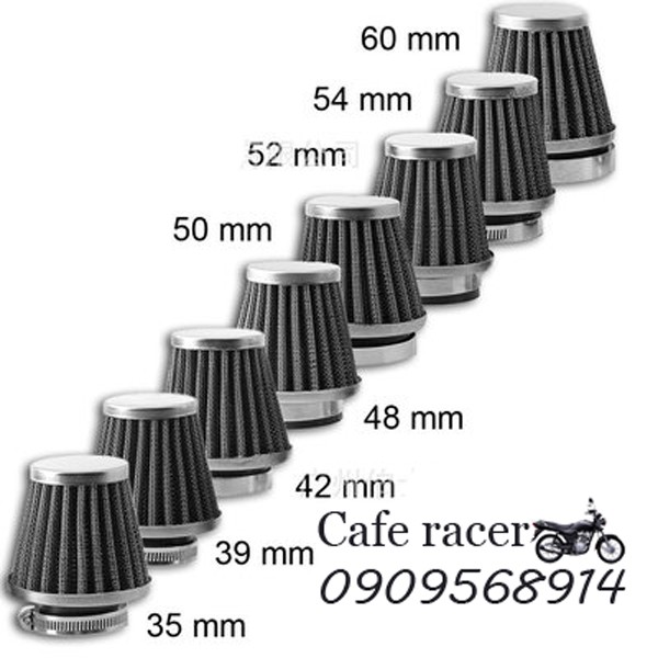 Pô air lọc gió xe mô tô loại 50-60mm