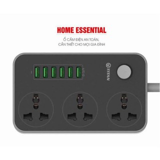 Ổ CẮM ĐIỆN THÔNG MINH 6 CỔNG USB TITAN CD01 - HÀNG CHÍNH HÃNG