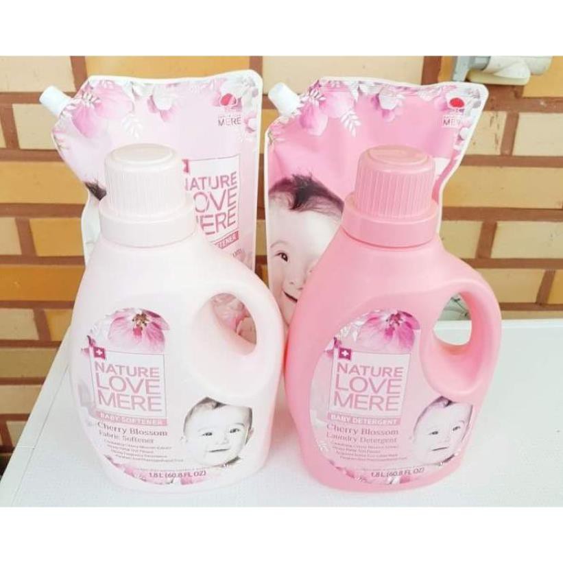 Nước giặt Nature Love Mere hương hoa anh đào Cherry Blossom chai 1.8L/ túi 1.3L