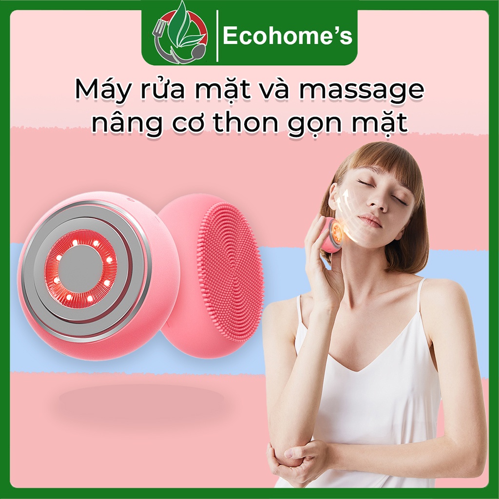 Máy rửa mặt mini đẩy tinh chất massage mặt kèm chế độ nâng cơ mặt 4 chức năng