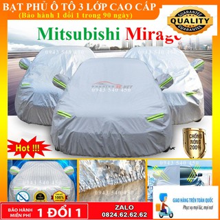 Bạt phủ ô tô Mitsubishi Mirage Cao Cấp Cách Nhiệt, Chống Nước, Chống Trộm Gương hàng loại 1