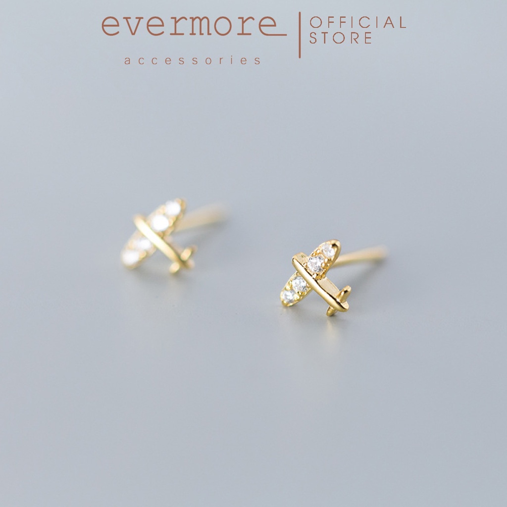 Bông tai bạc EVERMORE, khuyên tai Fly Me bạc ý 925 nguyên chất, phong cách minimalism, thanh lịch - H011