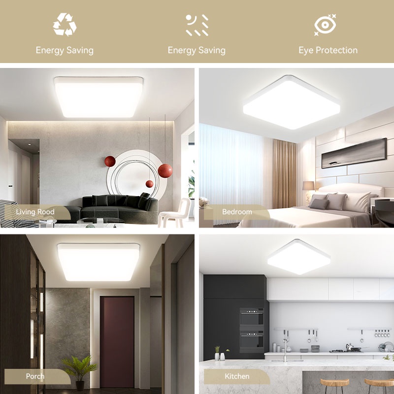 CANMEIJIA Đèn Led Gắn Trần Hình Vuông 20W 30W 40W 220V Trang Trí Phòng Khách/Phòng Ngủ