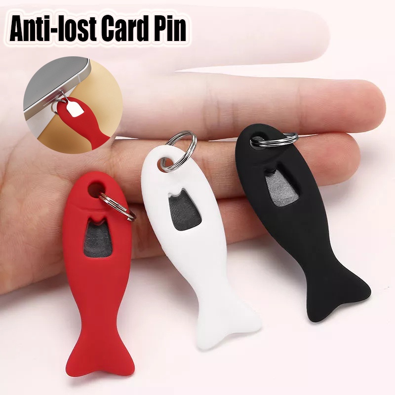 1 Móc Khóa Có Thanh Gắn Thẻ Sim Bằng Silicon Chống Thất Lạc