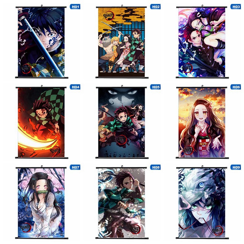 Tranh treo poster hoạt hình anime Nhật Bản demon slayer kimetsu No yaiba polypropylene