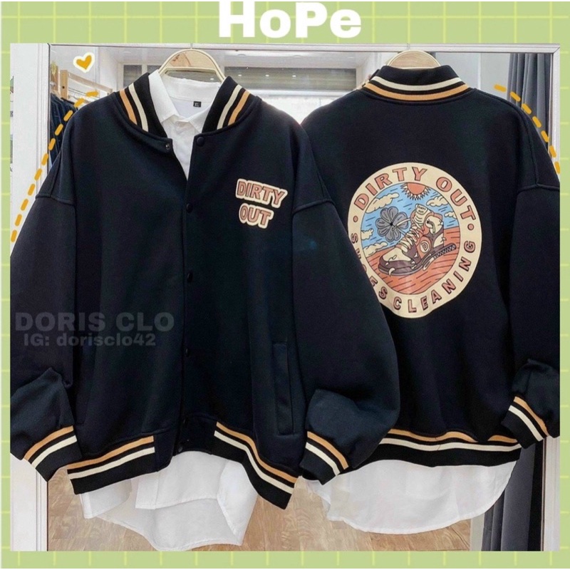 Áo khoác nỉ PE kiểu bomber K089 nam nữ đều mặc đẹp xinh và ngầu