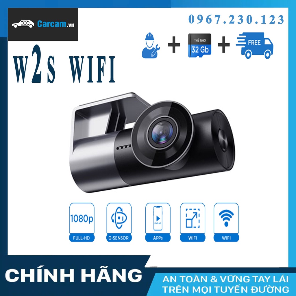 Camera Hành Trình Wifi W2S CarCam Chính Hãng 1920*1080P Tặng Thẻ 32G