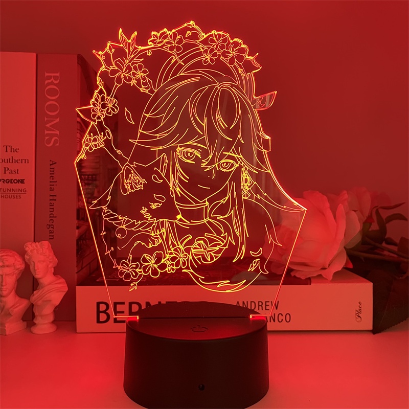 Đèn Ngủ Để Bàn Điều Khiển Từ Xa Cảm Ứng Thay Đổi Màu Sắc Hình Nhân Vật Genshin Impact