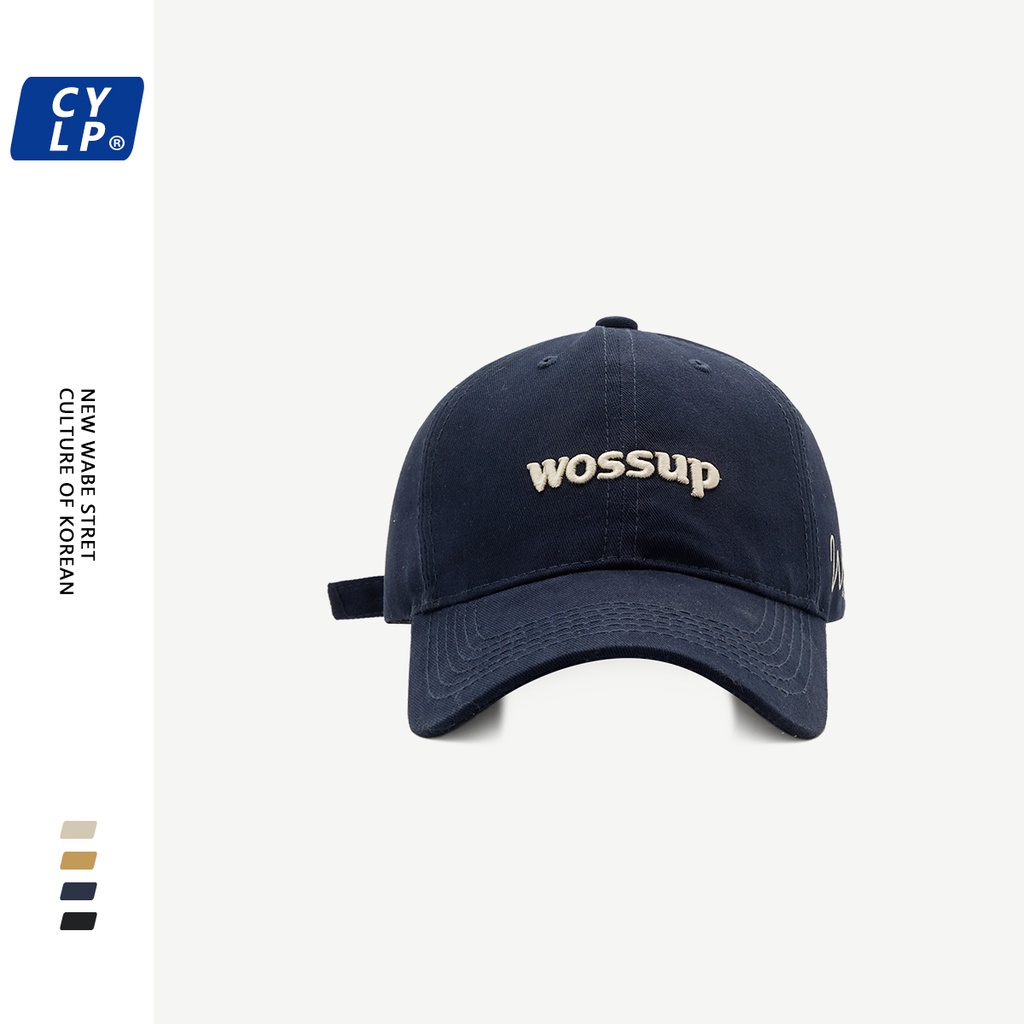 Mũ lưỡi trai mềm thêu chữ phong cách Hàn Quốc thời trang thu đông cho nữ