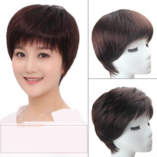 Tóc trung niên tém thẳng ngắn 9771 😍FREESHIP😍 tóc tém trung niên, tóc giả trung niên tém thẳng, tặng lưới chụp