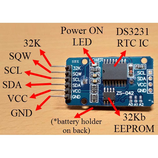 Module Thời Gian Thực RTC DS3231 + AT24C32 (Mạch Đồng Hồ RTC)