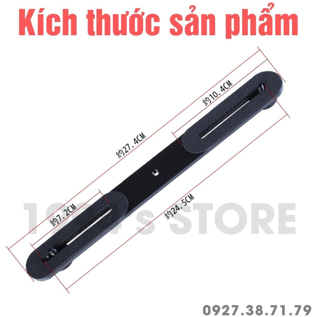 (CÓ SẴN) Thanh Bracket Đôi kim loại giúp gắn nhiều thiết bị lên Tripod như đèn Led, đèn Flash, Micro, điện thoại,...