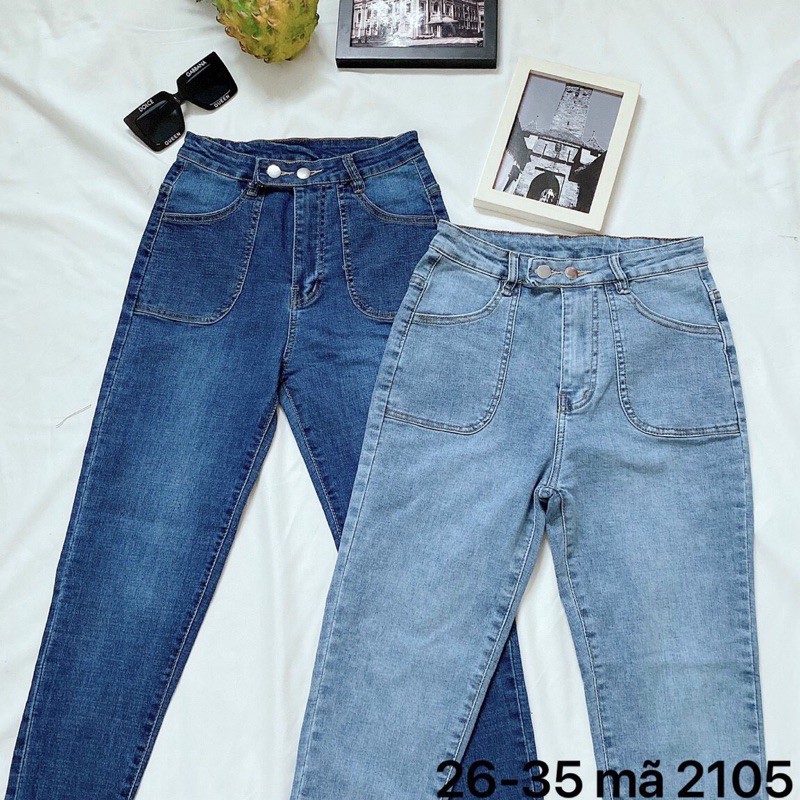 Quần jeans lưng cao bigsize 3 nút 55kg-90kg