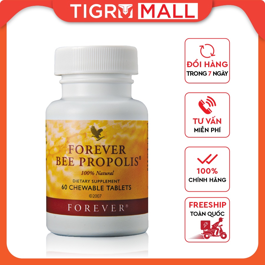 Viên Sáp Ong ⚡️𝐅𝐑𝐄𝐄 𝐒𝐇𝐈𝐏⚡️Viên Keo Ong Forever Bee Propolis 027 Flp - Kháng Sinh Thiên Nhiên-Nhập Khẩu MỸ Chính Hãng