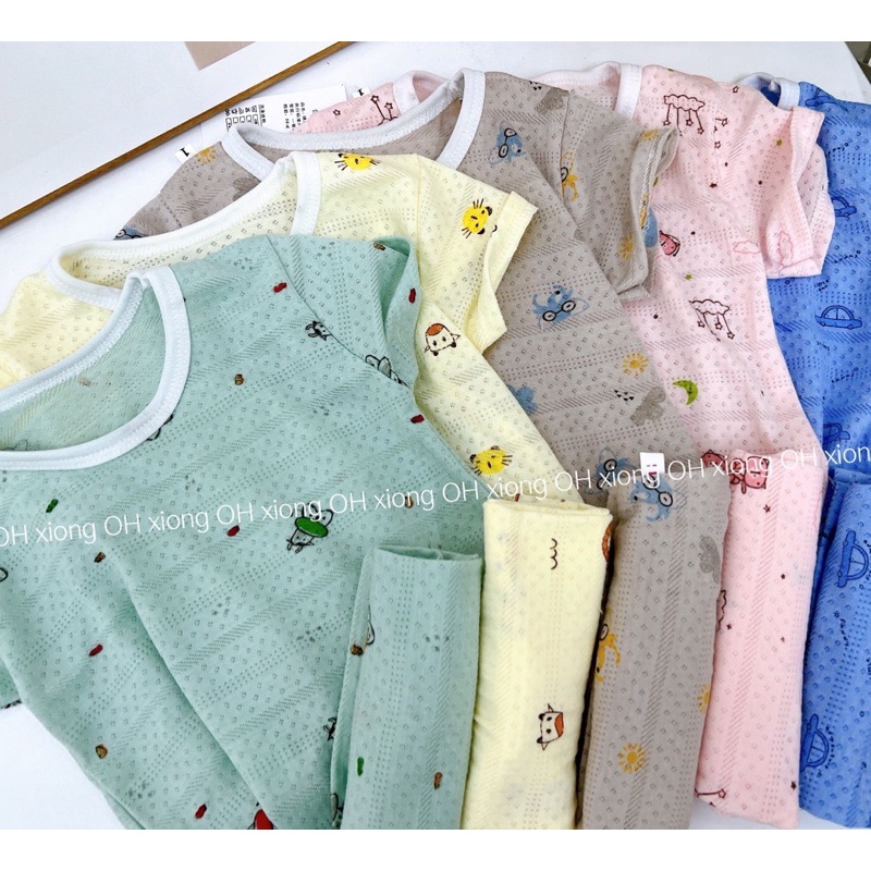HÀNG XUẤT HÀN!!!Bộ cộc tay cotton tre cho bé size 8-18kg